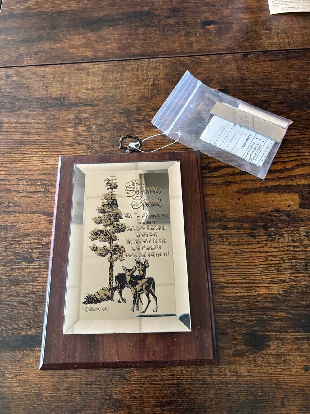 Vintage Dana 1987 Deer Mirror Wall Plaque